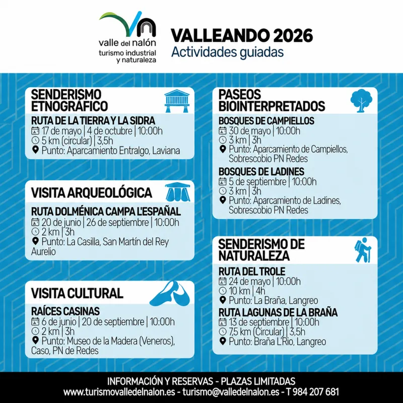 El Valle del Nalón ofrece actividades gratuitas de senderismo, cultura y arqueología este verano