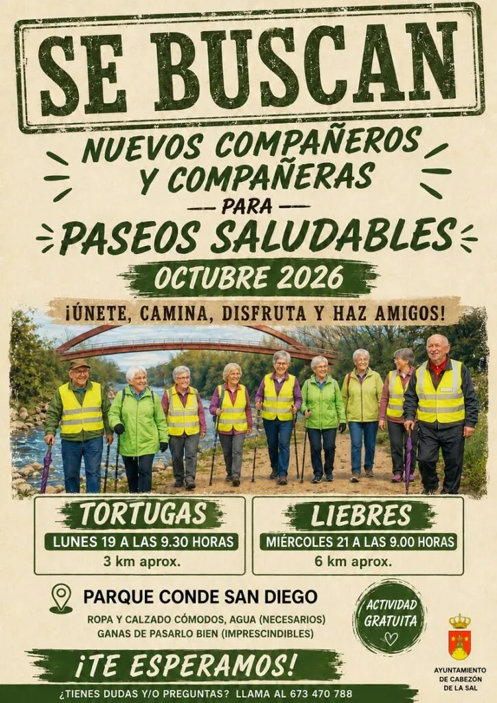 Cabezón de la Sal retoma los Paseos Saludables para mayores este octubre
