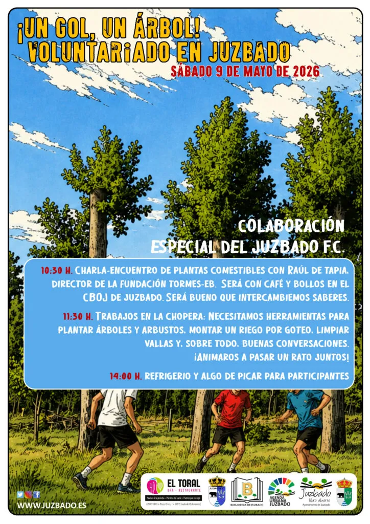 Juzbado une fútbol y ecología con una jornada de voluntariado para plantar árboles