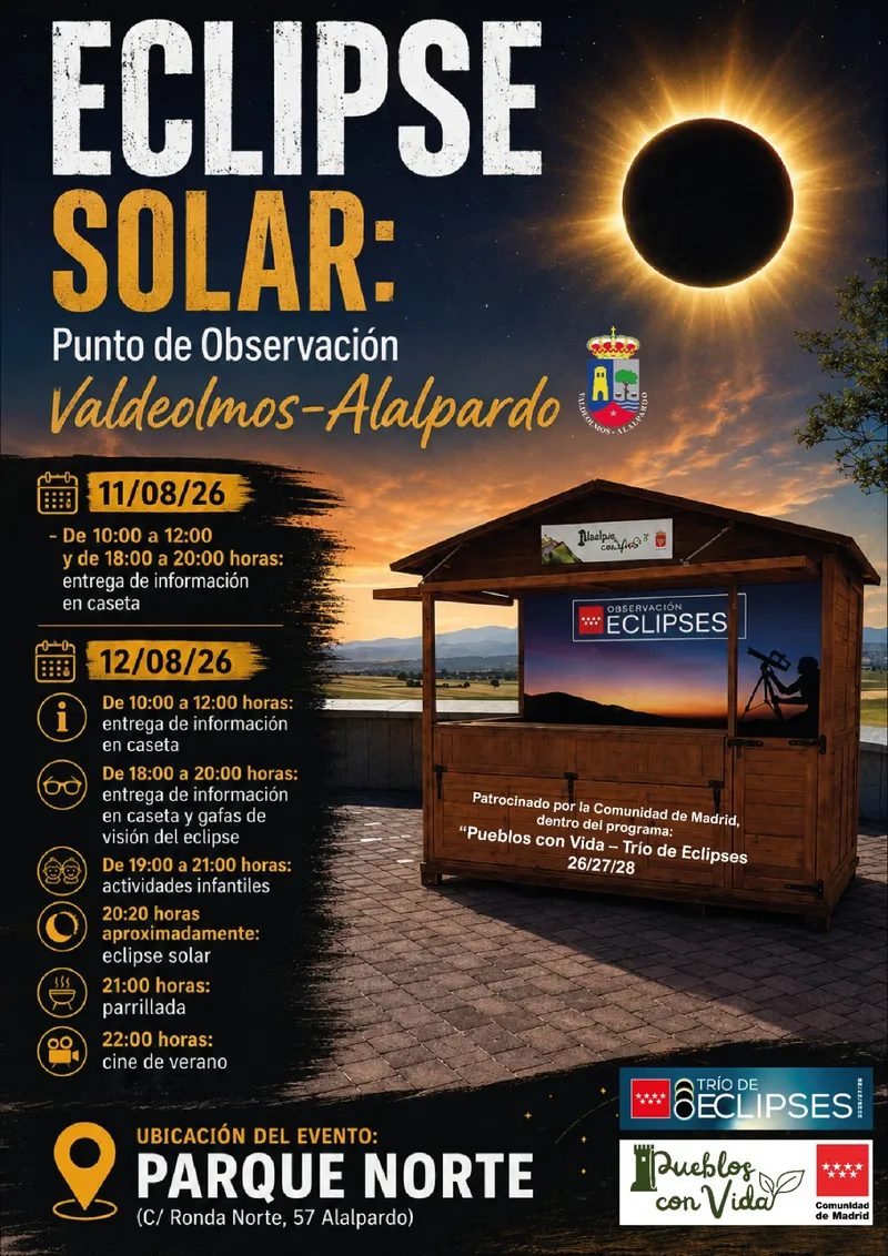 Valdeolmos-Alalpardo acogerá un punto de observación para el eclipse solar de agosto