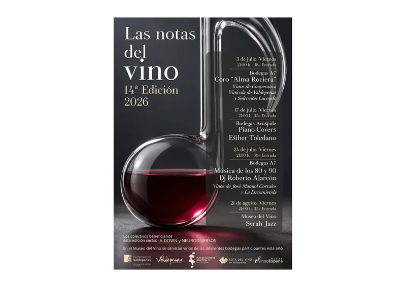 Valdepeñas celebra la 14ª edición de 'Las Notas del Vino' con cata de Syrah Jazz y fin solidario