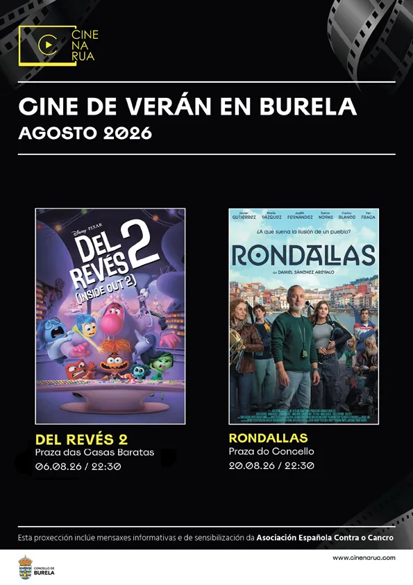 Burela proyectará 'Del Revés 2' y 'Rondallas' en sus noches de verano