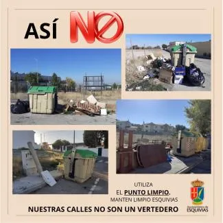 Esquivias recuerda la obligatoriedad de usar el Punto Limpio para enseres y muebles