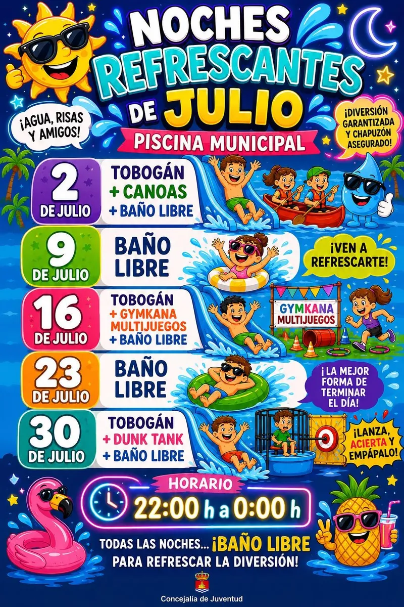 Bargas organiza "Noches Refrescantes" en la piscina municipal durante julio