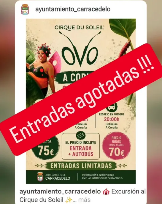 Carracedelo organiza un viaje al Cirque du Soleil en A Coruña