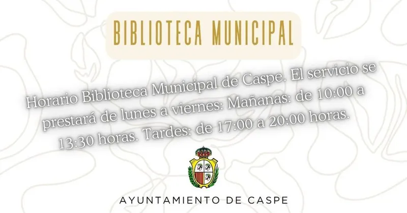 La Biblioteca Municipal de Caspe amplía su horario de apertura al público