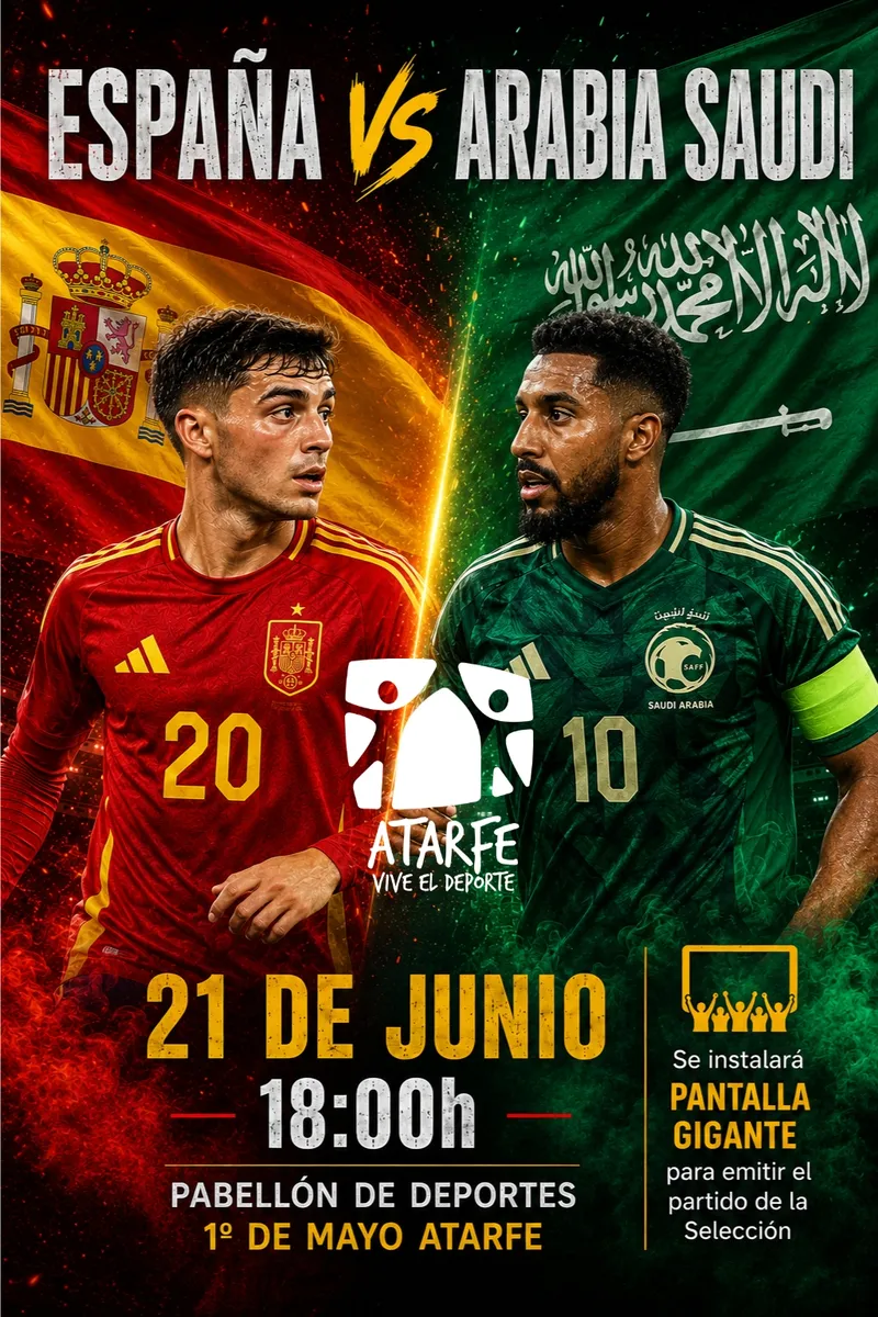 Atarfe organiza la retransmisión del partido de España contra Arabia Saudí