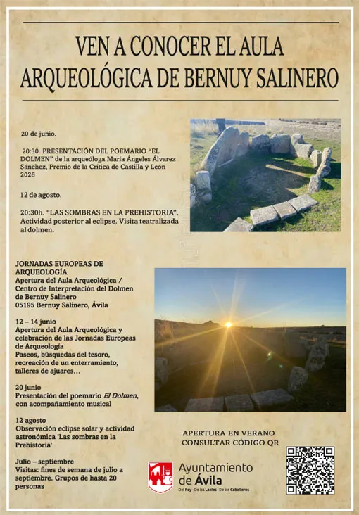 Ávila abre el Aula Arqueológica del Dolmen de Bernuy Salinero con jornadas y talleres