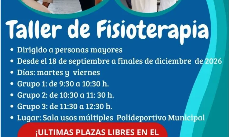 Últimas plazas disponibles en el taller de fisioterapia para mayores en Casariche