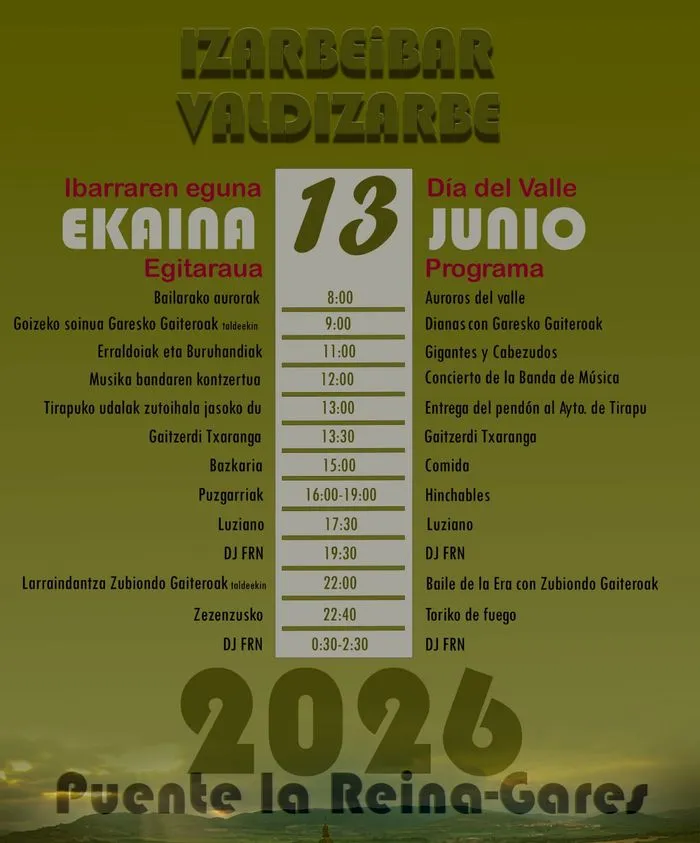 Puente la Reina acoge el Día del Valle de Valdizarbe el 13 de junio