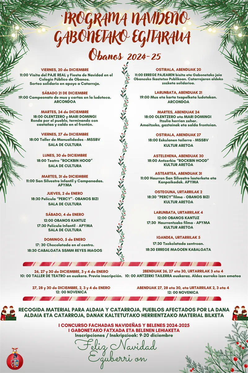 Obanos presenta su programa de Navidad para las fiestas 2024-2025