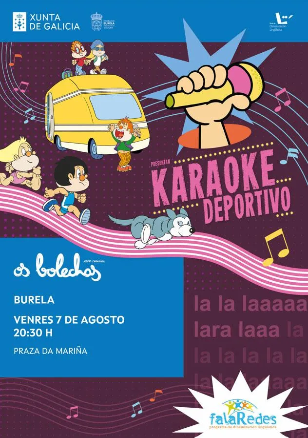 Os Bolechas animan Burela con un karaoke deportivo al aire libre