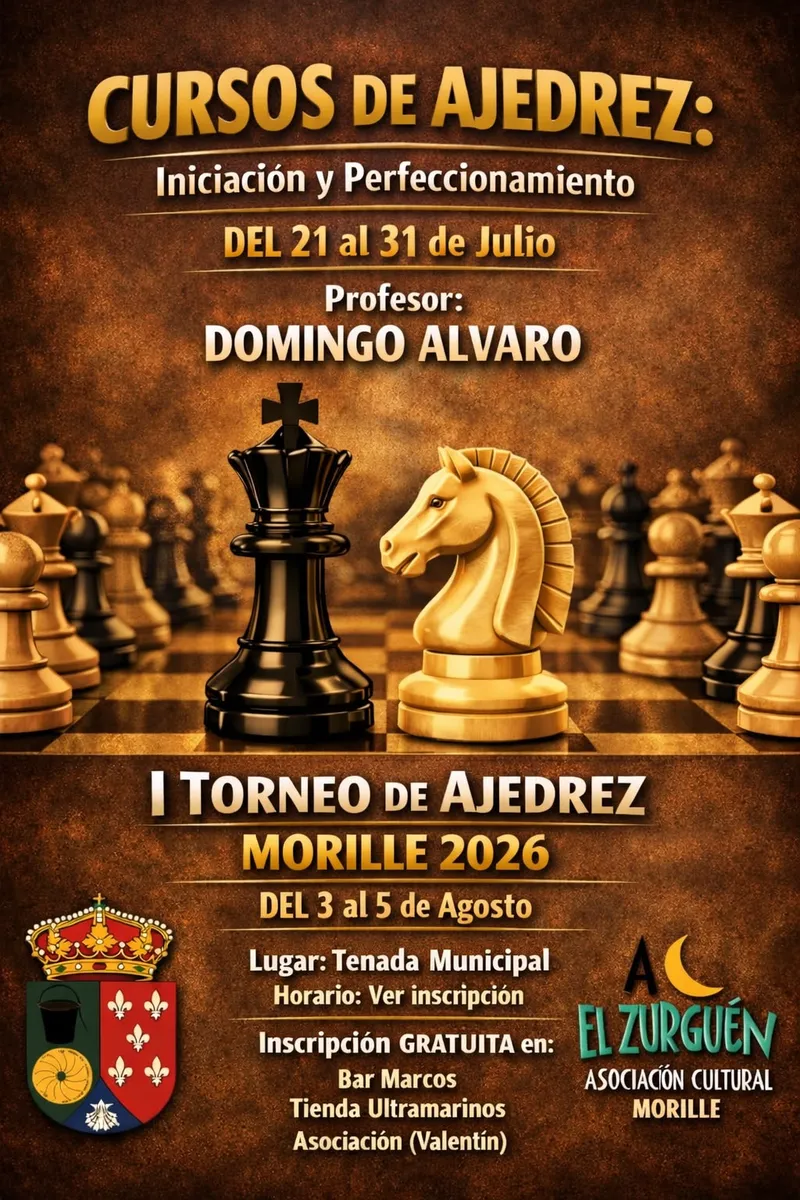 Morille organiza cursos de ajedrez y su primer torneo en julio y agosto