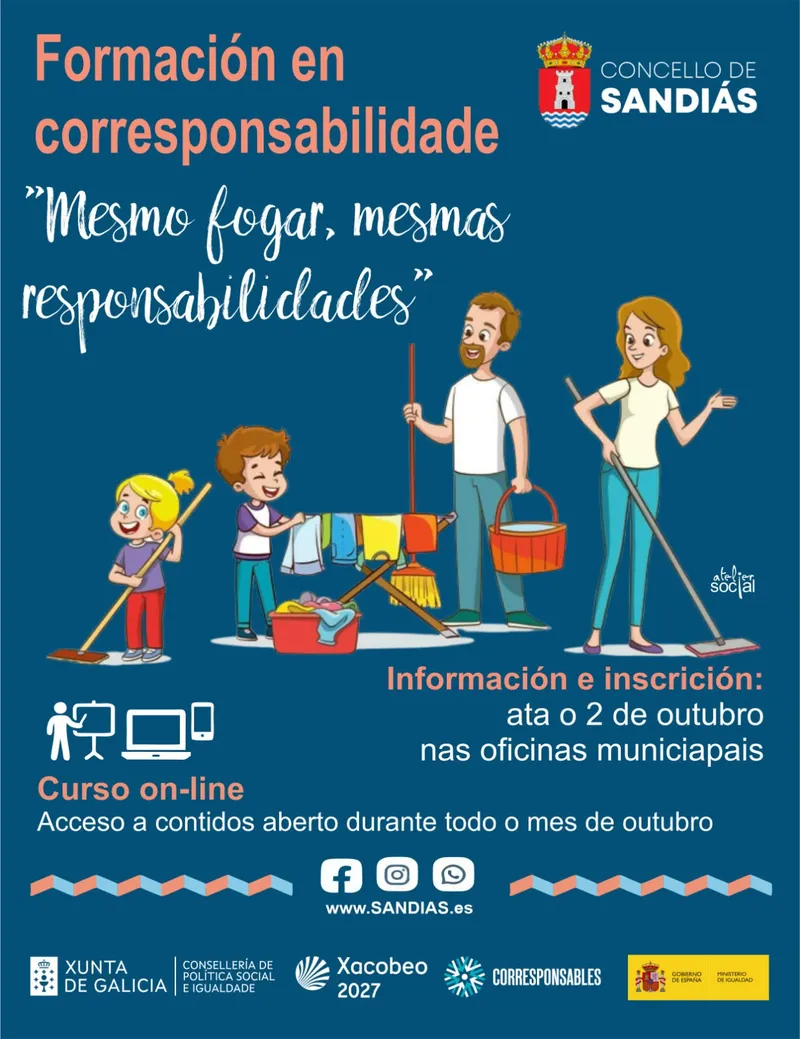 Sandiás impulsa la corresponsabilidad con una formación online gratuita