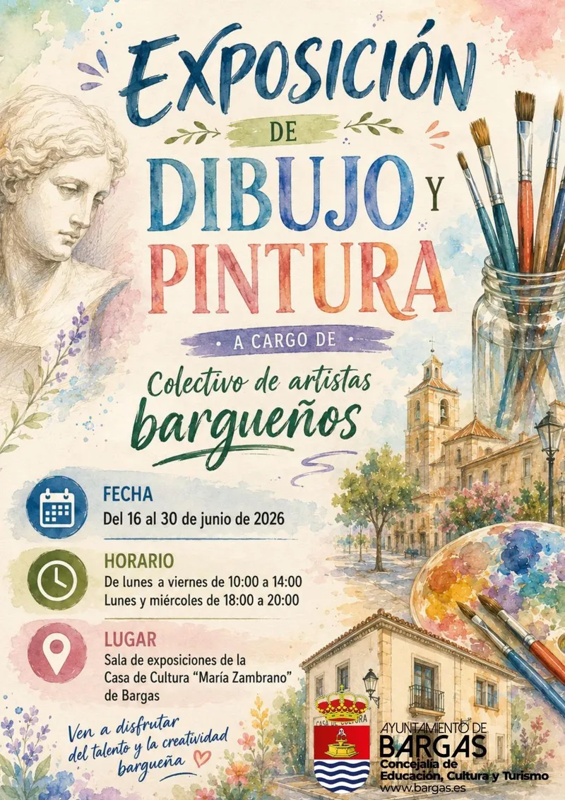 Bargas celebra el talento local con una exposición de dibujo y pintura