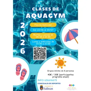 Clases de Aquagym en Salinas: fechas, horarios y precios para el verano 2026