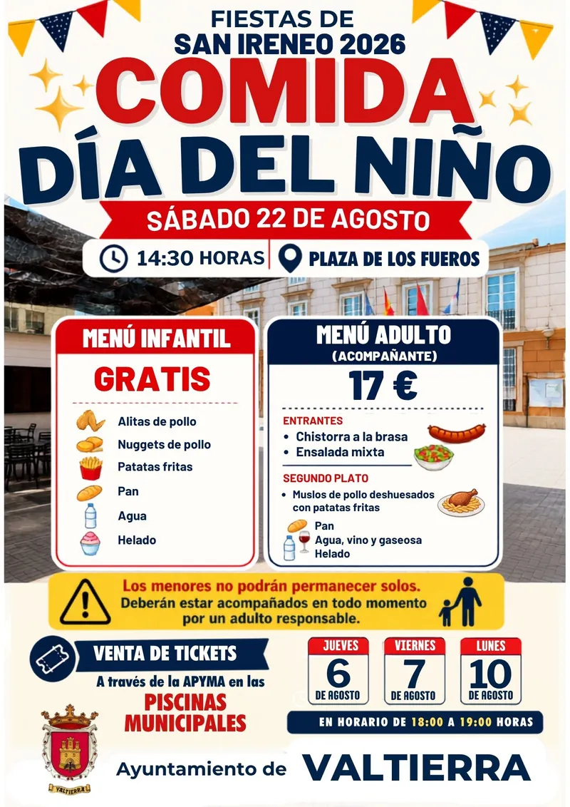 Valtierra celebra la Comida del Día del Niño con menú infantil gratuito