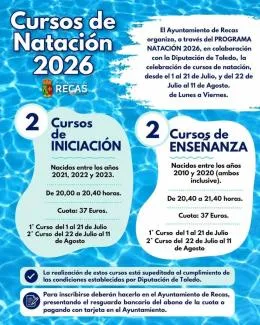 Recas abre inscripciones para sus cursos de natación de verano 2026