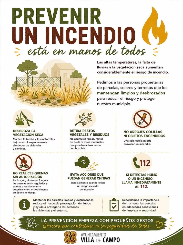 El Ayuntamiento de Campo apela a la responsabilidad vecinal para prevenir incendios forestales