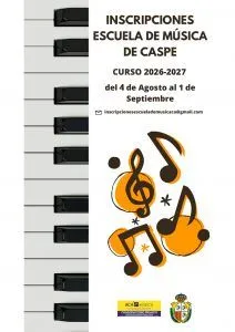 Caspe abre el plazo de matriculación para su Escuela Municipal de Música y Danza