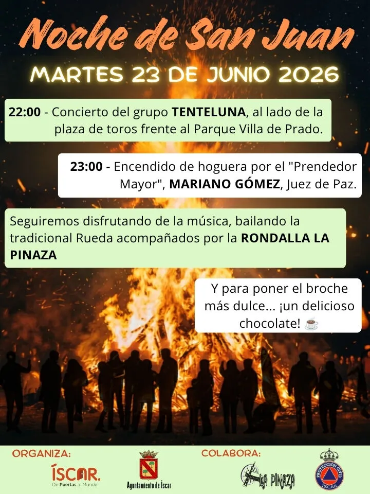 Íscar celebra la Noche de San Juan con música, hoguera y chocolate