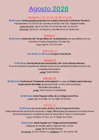 Sepúlveda celebra agosto con visitas guiadas, conciertos y eventos astronómicos