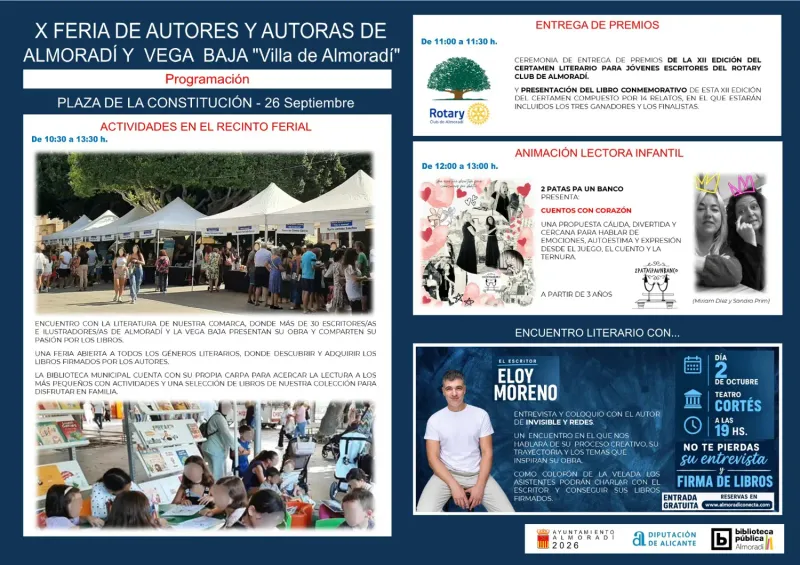 Almoradí celebra la X Feria de Autores y Autoras con un homenaje a la Vega Baja