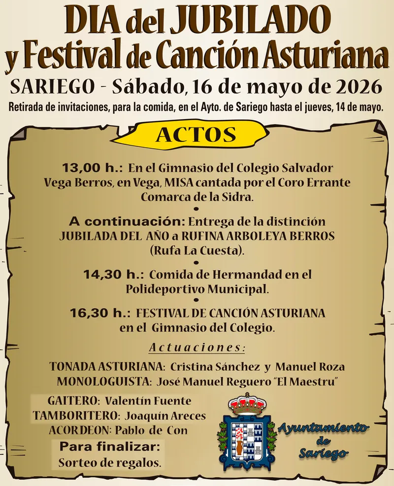 Sariego celebra el Día del Jubilado y el Festival de San Isidro con actividades para todos