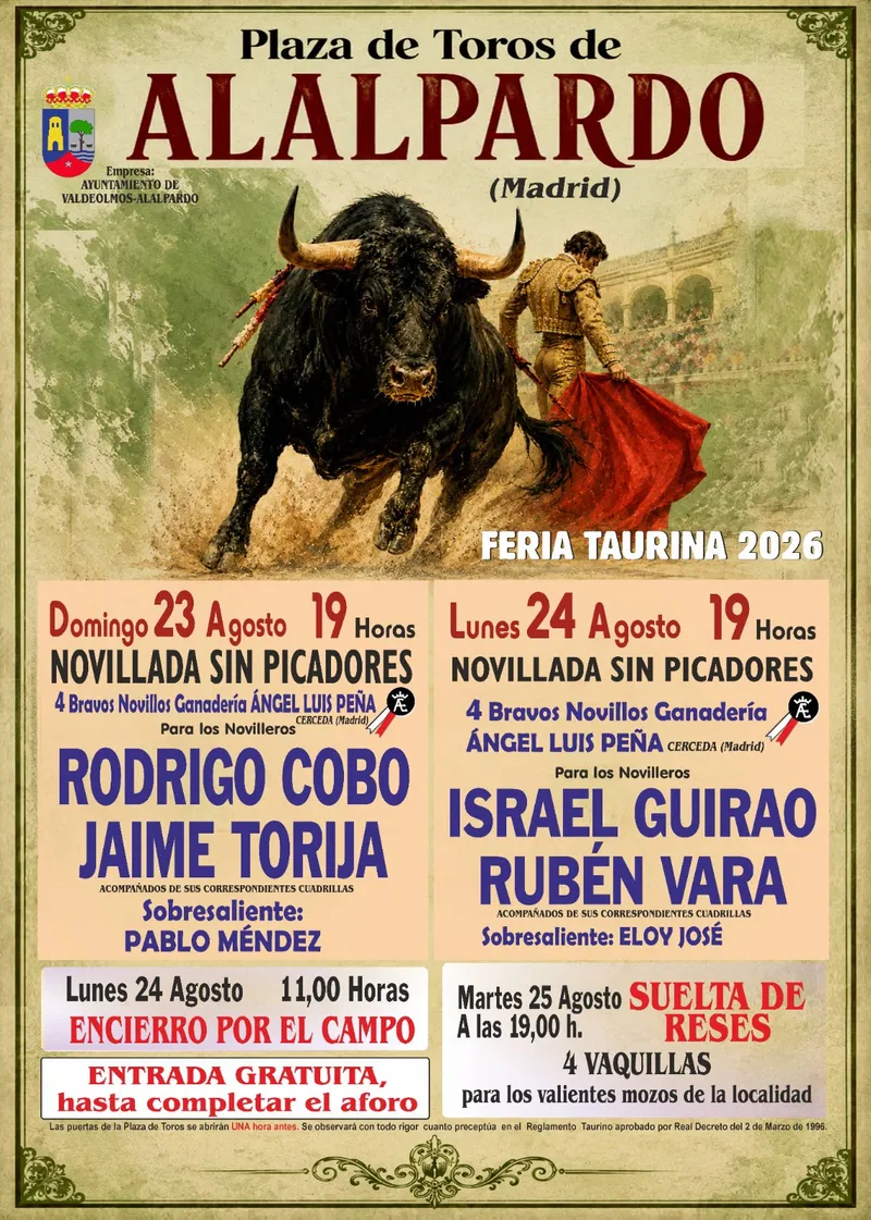 Alalpardo celebra sus fiestas patronales con novillada y encierros