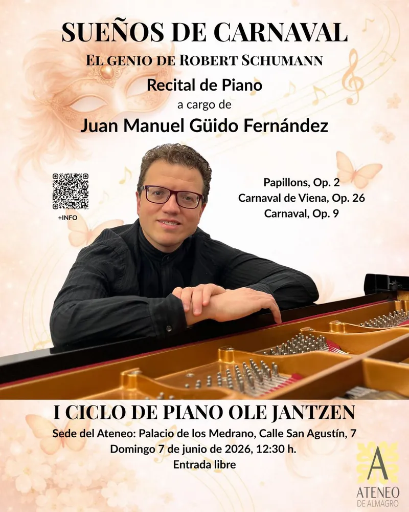 Almagro acoge un recital de piano de Juan Manuel Gáido el 7 de junio