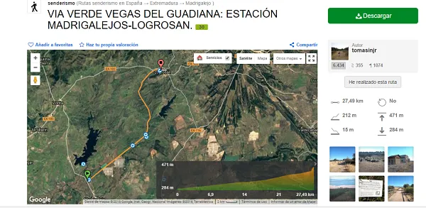 Madrigalejo promociona sus rutas de senderismo y la naturaleza en wikiloc