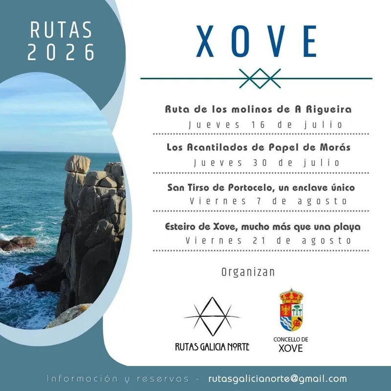 Xove lanza un verano de rutas guiadas gratuitas para descubrir su patrimonio