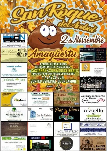 San Roque del Acebal celebra su tradicional Amagüestu con castañas y sidra