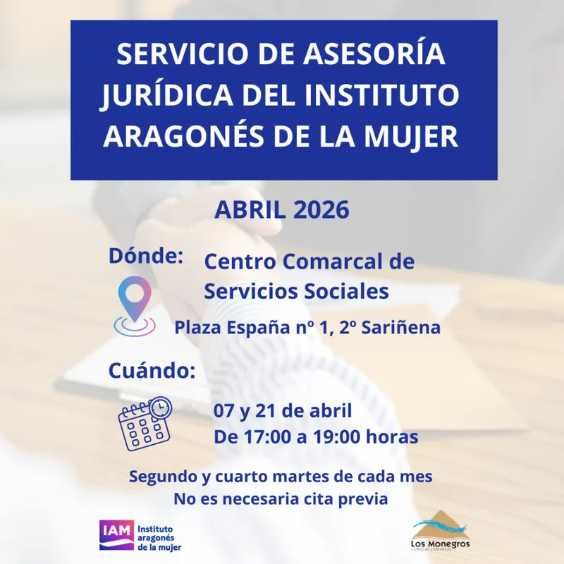 Asesoría jurídica gratuita para mujeres en Los Monegros