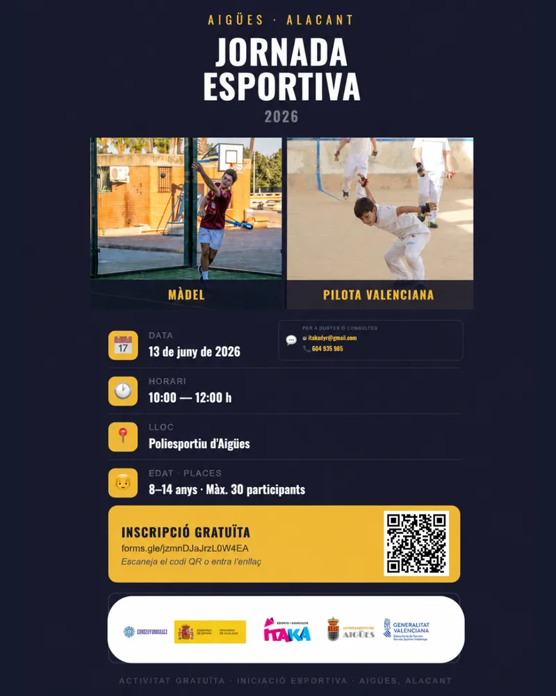 Aigües organiza una Jornada Deportiva para menores este sábado