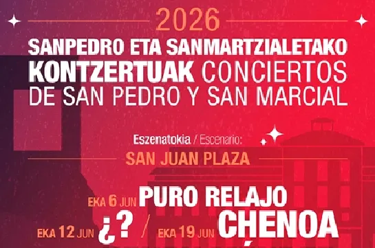 Irun anuncia el cartel de conciertos para las fiestas de San Marcial 2026