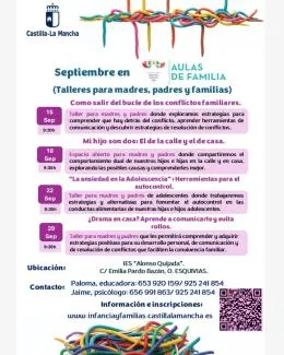 Esquivias lanza talleres para familias en septiembre sobre conflictos y comunicación