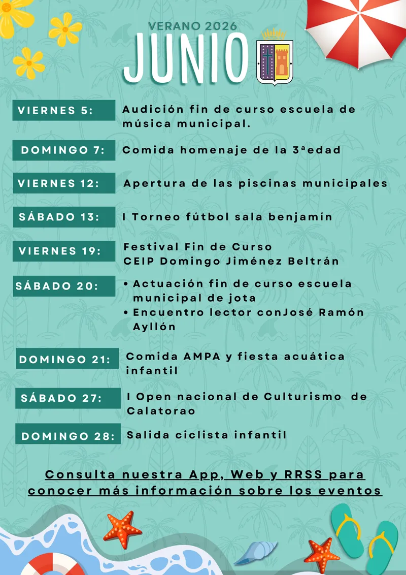 Calatorao anuncia su programación cultural y de ocio para junio de 2026