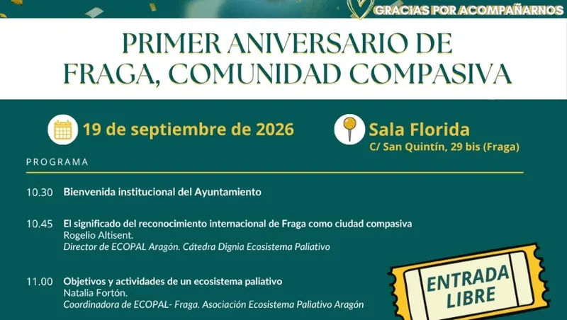 Fraga celebra su primer aniversario como Comunidad Compasiva con un evento el 19 de septiembre
