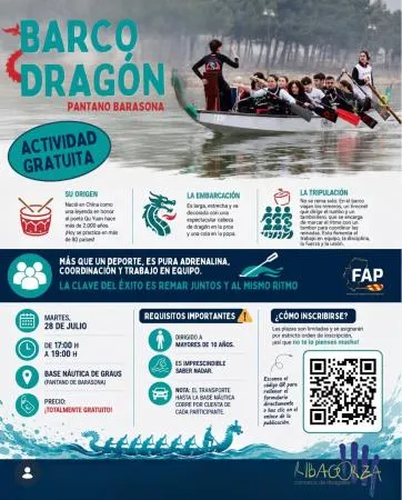 El Pantano de Barasona acoge una ancestral tradición china: el Barco Dragón