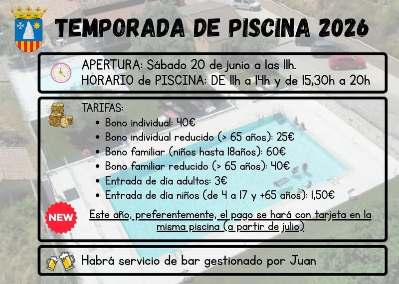 Azara abre sus piscinas municipales con tarifas de temporada y horario ampliado