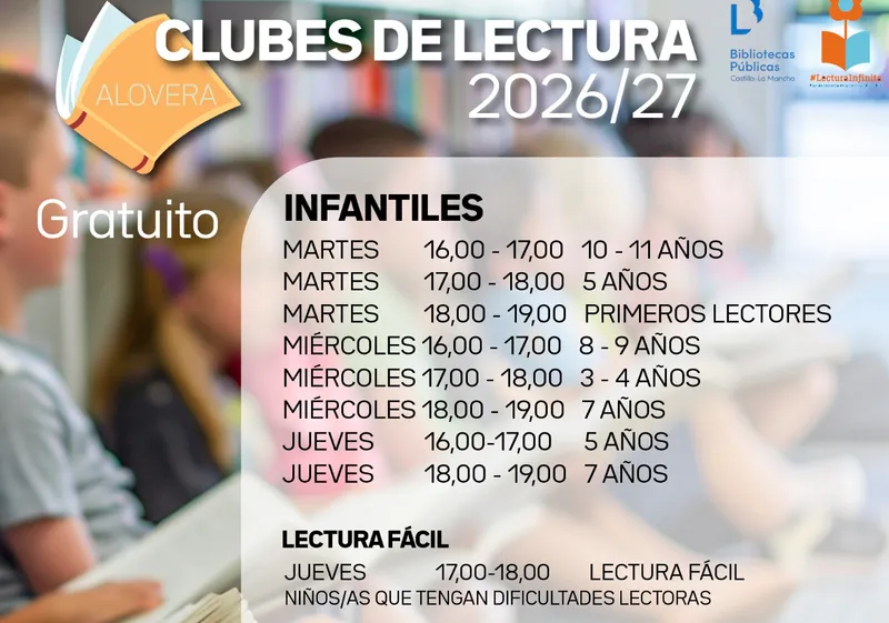 Alovera abre inscripciones para sus clubes de lectura hasta el 25 de septiembre
