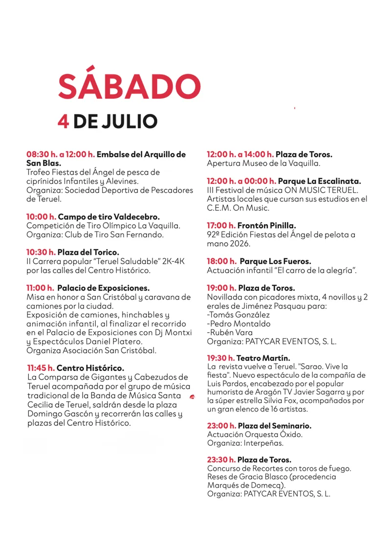 Teruel anuncia los actos de las Fiestas de la Vaquilla para el 4 de julio