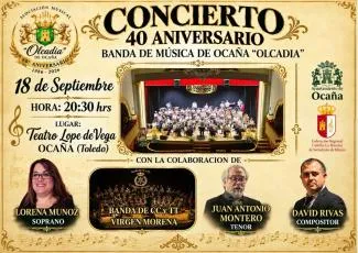 La Banda de Música de Ocaña celebra su 40 aniversario con un concierto especial