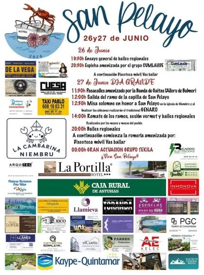 Niembru celebra las Fiestas de San Pelayo con música, bailes y romería