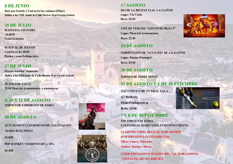 Lucainena de las Torres presenta su programación de actividades para el verano 2019
