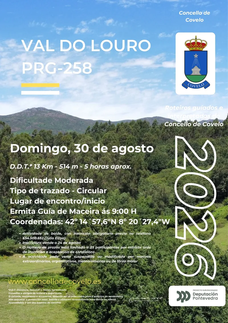 Covelo organiza una ruta de senderismo por el Val do Louro el 30 de agosto