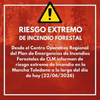 Alerta máxima por riesgo extremo de incendio forestal en la Mancha Toledana