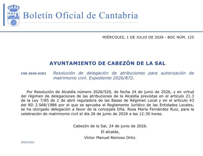 Cabezón de la Sal publica la lista definitiva de peones para mantenimiento de espacios públicos