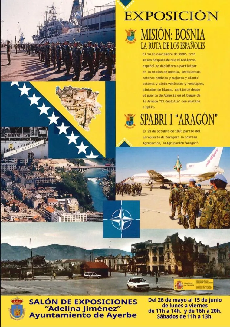Ayerbe inaugura la exposición "Misión Bosnia: La ruta de los españoles"